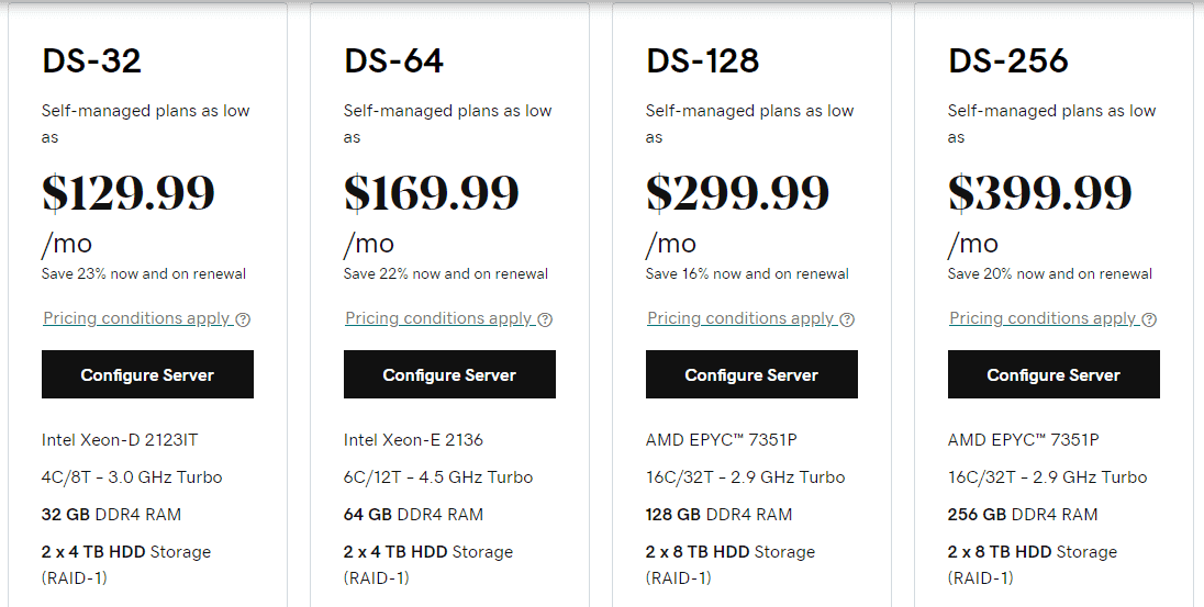 GoDaddy Dedicated Server HDD