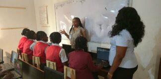 Chioma Okpara Teaching some Students