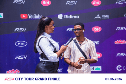 Man being interviewed at the itel RS4 City Tour Grand Finale