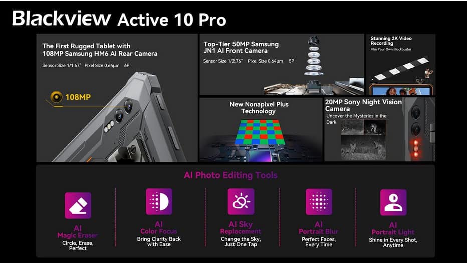 Blackview Active 10 Pro Camera